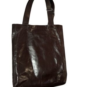 M0851 Dark Brown Leather Tote Bag
